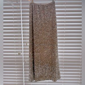 NWT Old Navy High-Waisted Maxi Sequin Skirt - Champagne. Small/long